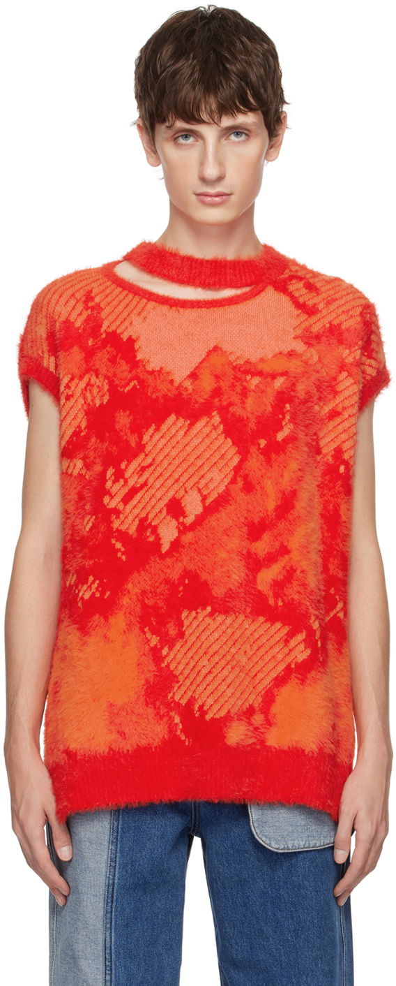 Sweater Feng Chen Wang Feng Chen Wang Landscape Painting Sleeveless Sweater Rød | FUF16KT14O