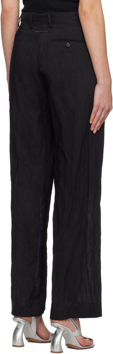 Bukser Maison Margiela MM6 Maison Margiela Crinkled Metallic Tailoring Trousers Sort | S52KA0521 M35253, 2