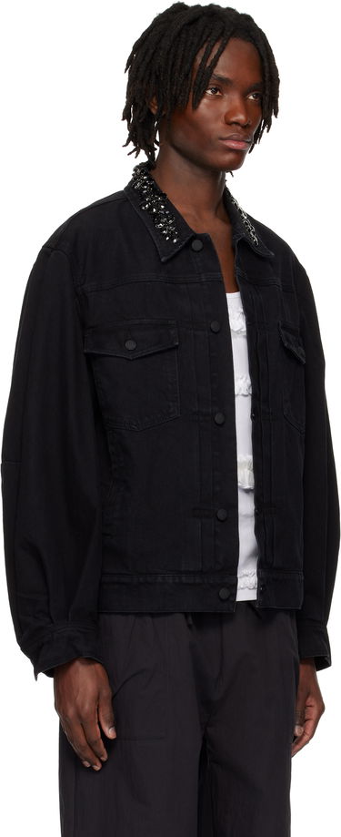 Jakke Simone Rocha Simone Rocha Embellished Denim Jacket Sort | 6116B 1239, 1