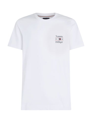 T-shirt Tommy Hilfiger Tommy Hilfiger Stack T-Shirt Hvid | MW0MW38622YBR, 4