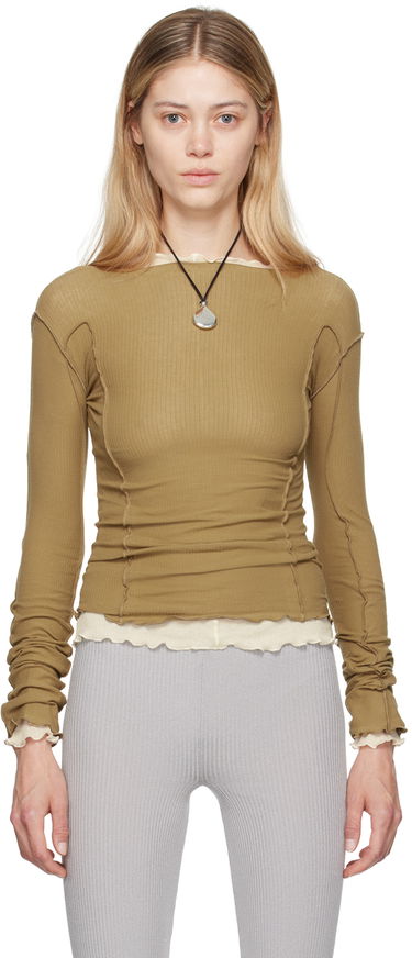 Sweater Baserange Baserange Omato Long Sleeve Lettuce Hem T-Shirt Brun | TTML-RB-AU24, 0