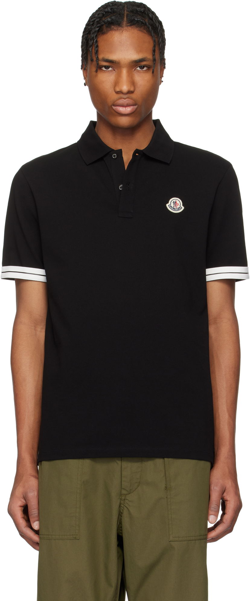 Polo skjorte Moncler Moncler Archivio Short Sleeve Polo Sort | K10918A0002789ALK