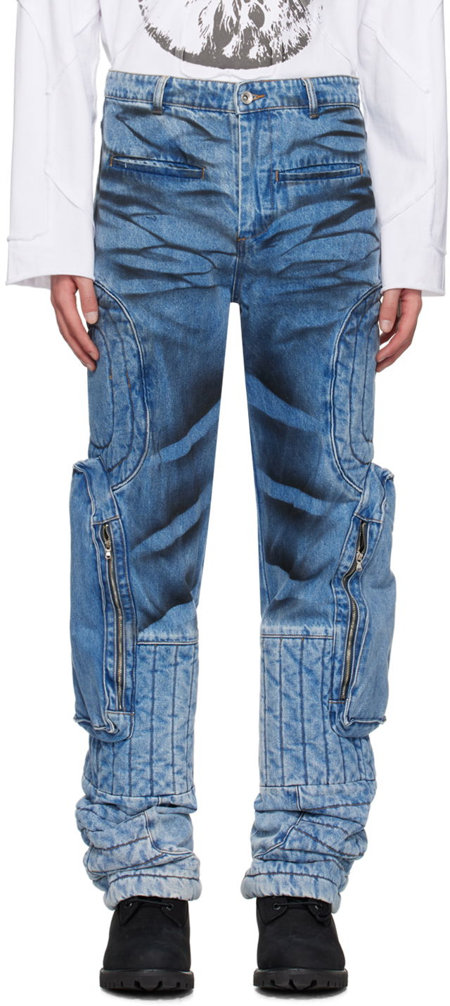 Cargo bukser Who Decides War Raised Window Cargo Pants Blå | 1120900008SS24