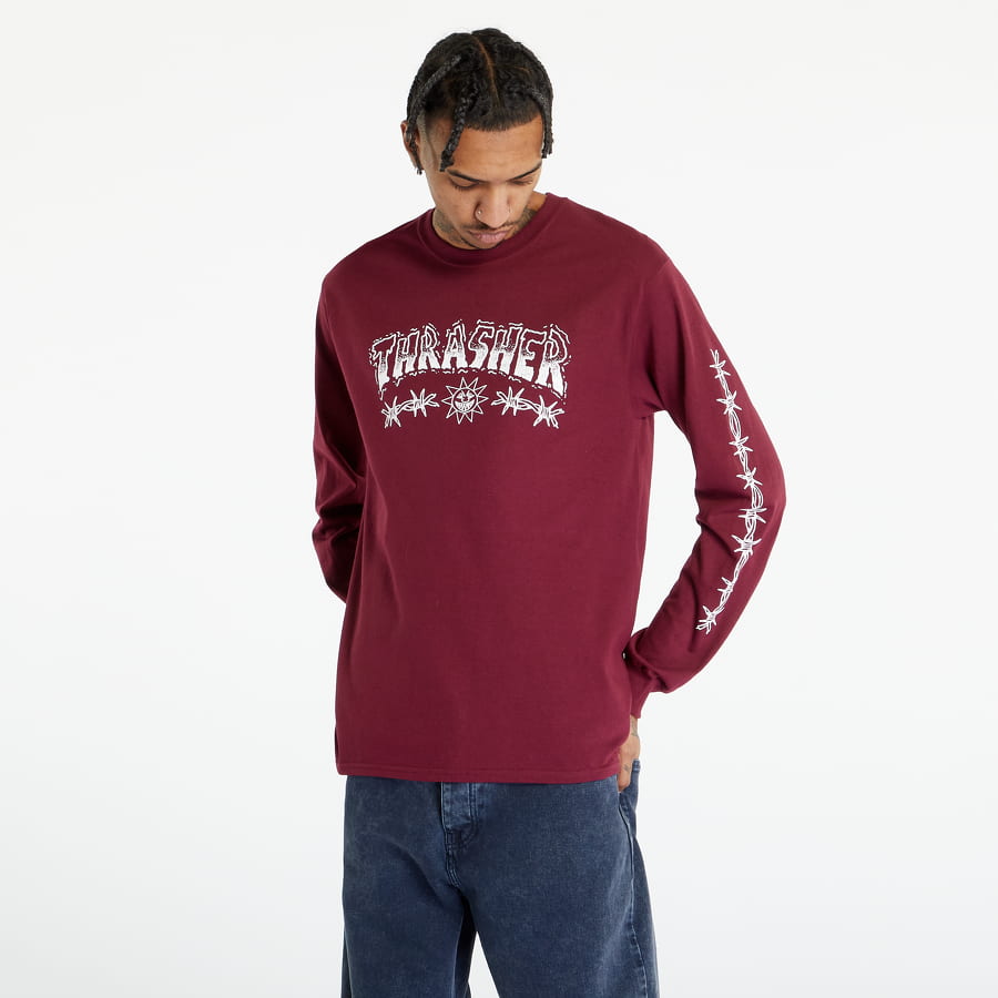 T-shirt Thrasher Barbed Wire Tee Bourgogne | 145287, 0