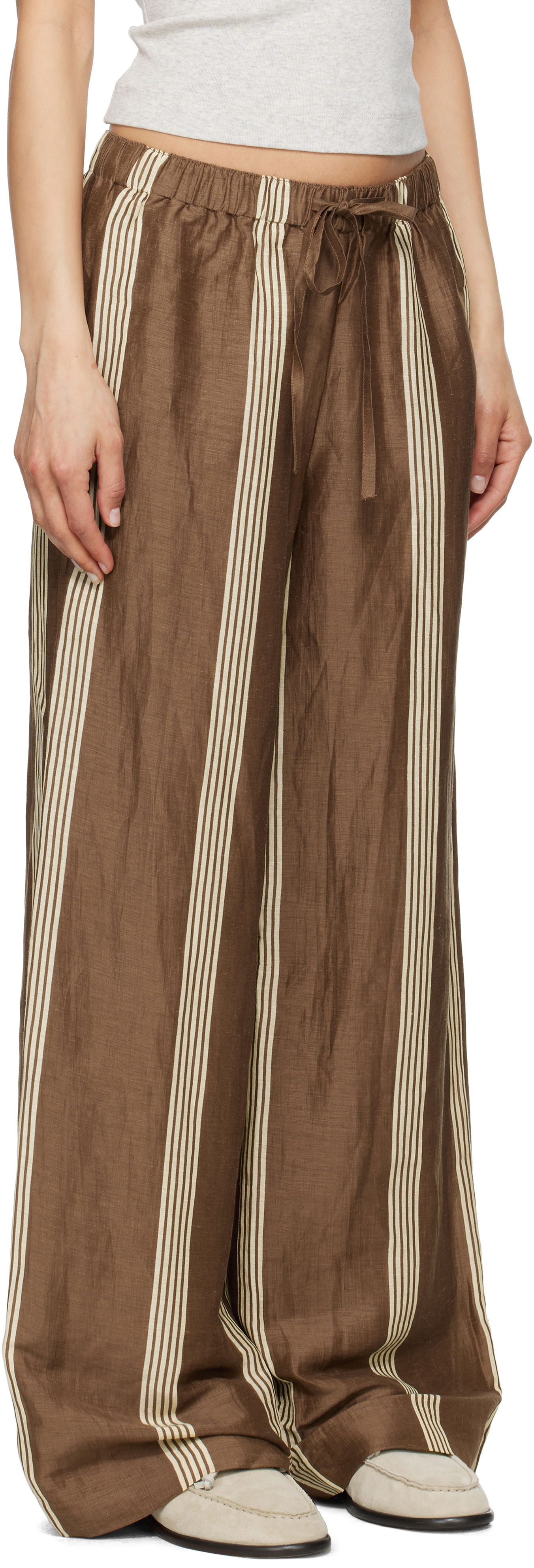 Bukser rag & bone rag & bone Olivia Linen Trousers Brun | WAW25S70219321, 1