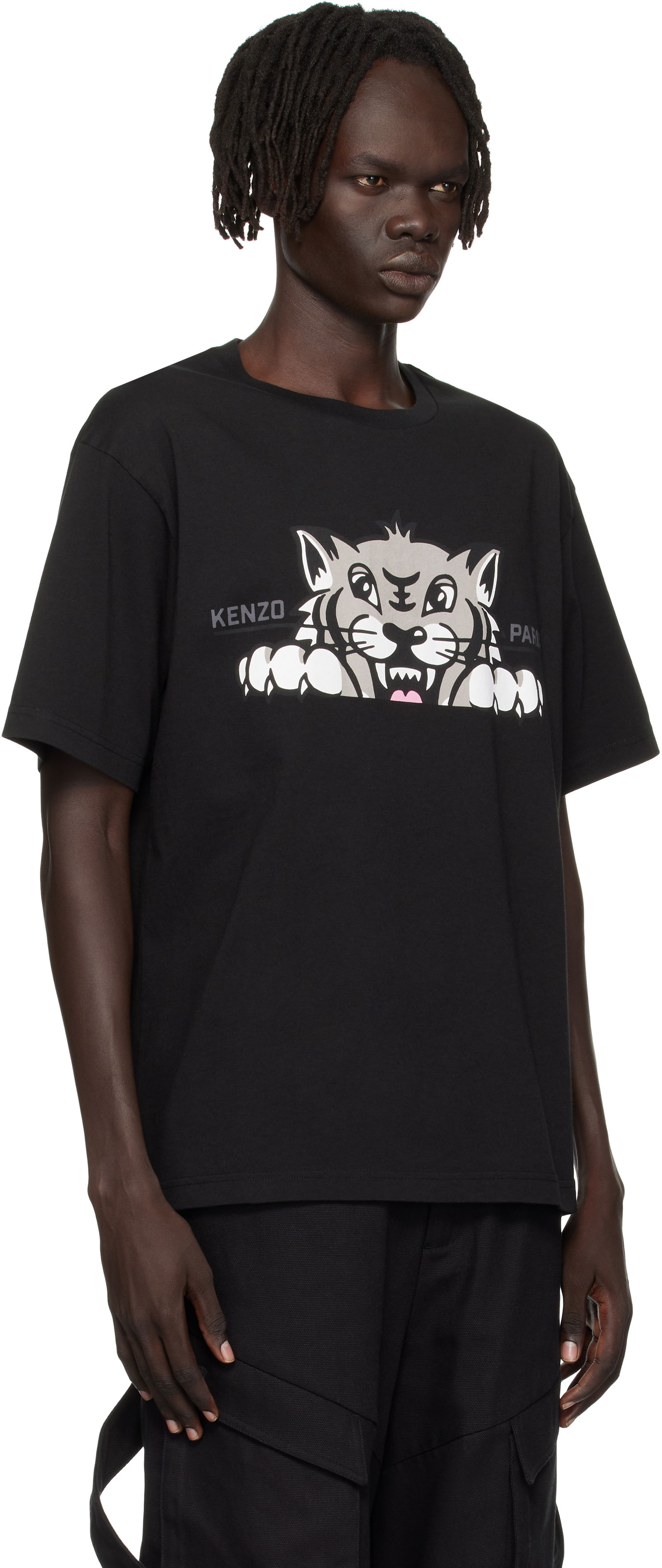 T-shirt KENZO Kenzo 'Happy Tiger' Oversized T-Shirt Sort | FF65TS4514SG, 1