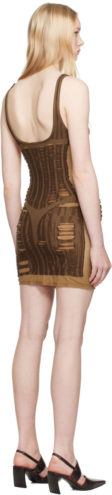 Kjole Diesel Diesel M-Calimera Distressed Mini Dress Brun | A19215 0BJBI, 2