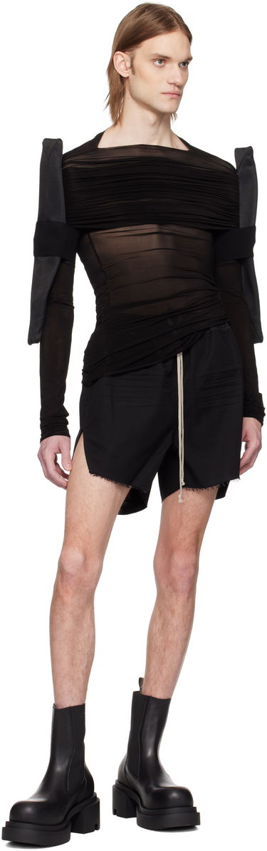 Shorts Rick Owens Rick Owens Hollywood Sheer Long Sleeve T-Shirt Sort | RR01E5200 BZCD, 3