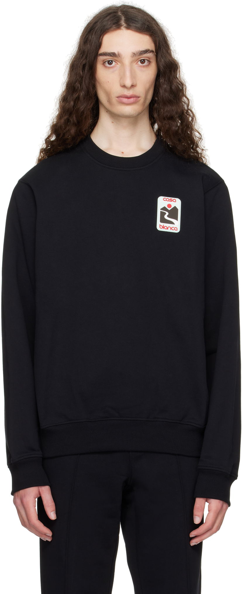 Sweatshirt Casablanca Casablanca Sunset Valley Sweatshirt Sort | U-MPF25-JTP-293-01