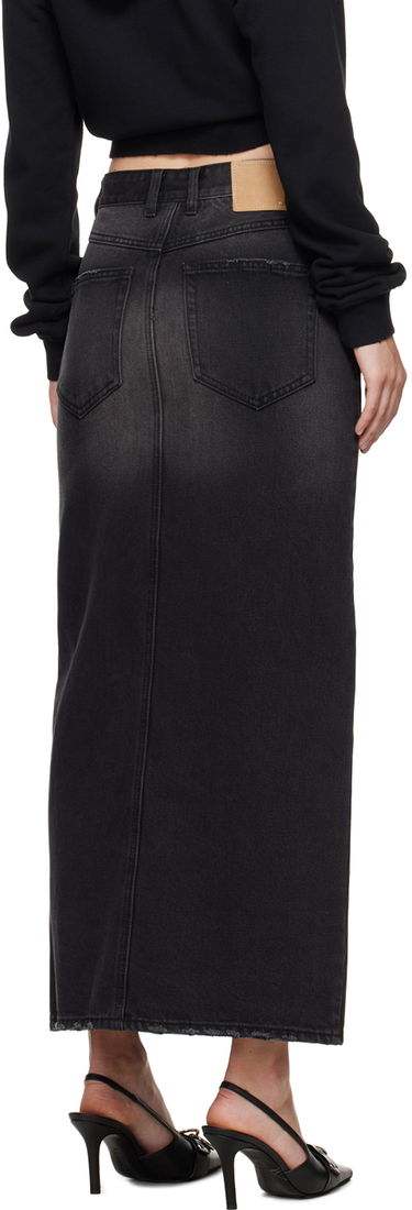 Nederdel We11done We11done Washed Denim Maxi Skirt Sort | WD-DS2-24-373-W-BK, 2
