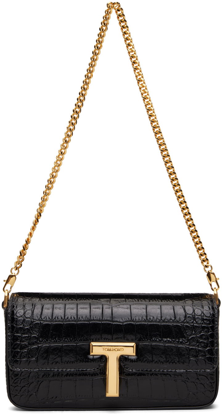 Tøj Tom Ford Black Crocodile Leather Wallis Mini Bag Sort | L1835-LCL395X