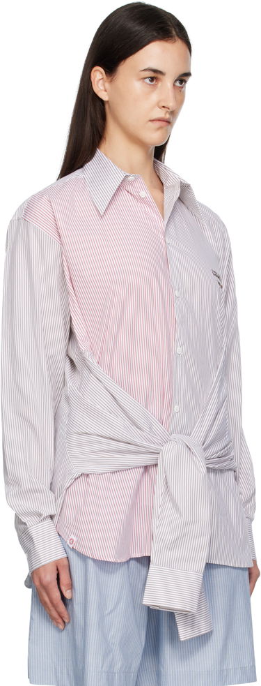 Skjorte Charles Jeffrey Loverboy Charles Jeffrey LOVERBOY Long Sleeve Striped Split-Panel Tie-Front Button-Up Shirt Flerfarvet | 52070402, 1