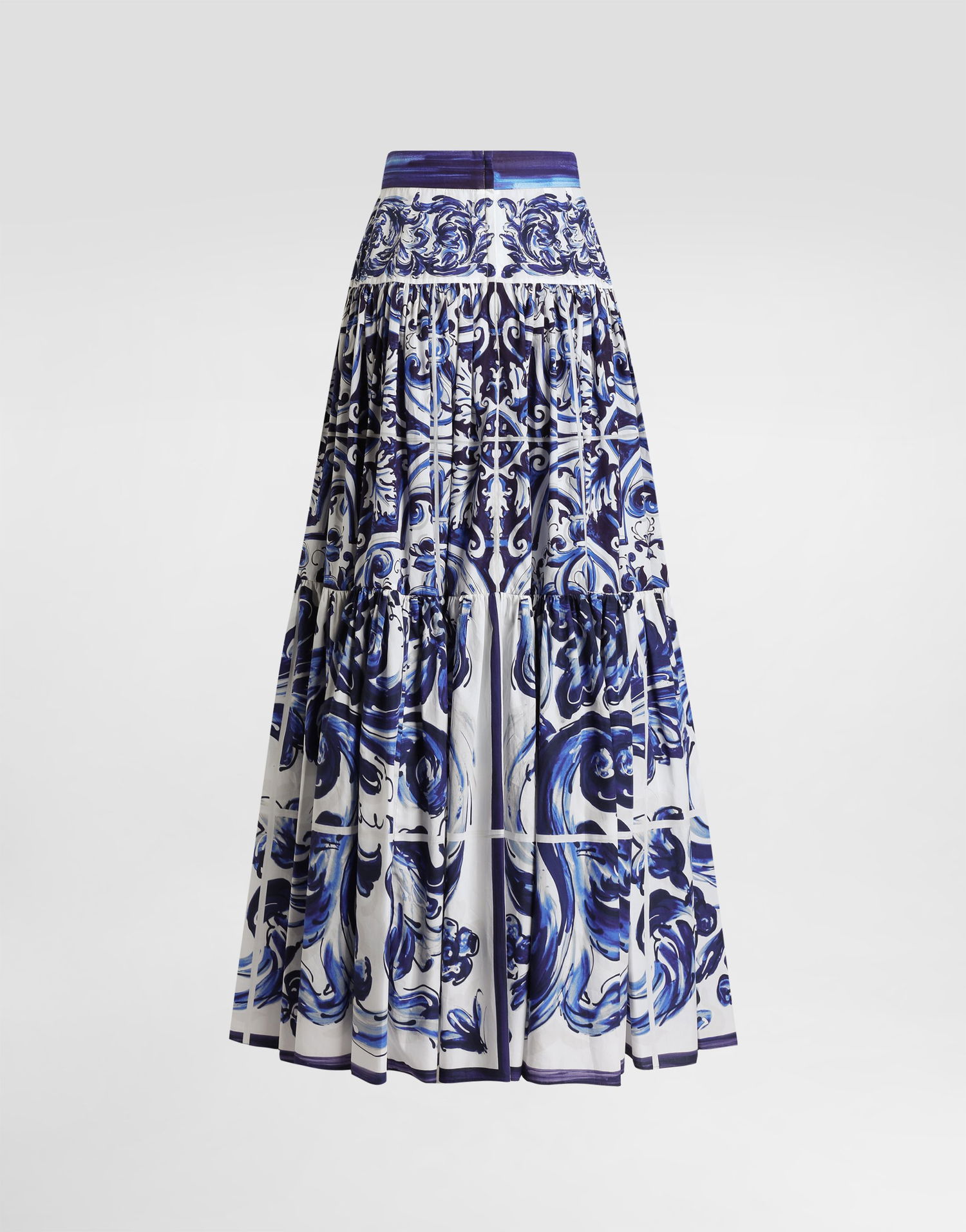 Nederdel Dolce & Gabbana Majolica-print Long Poplin Skirt Flerfarvet | I4O20WFI5JKHB5DQ, 1