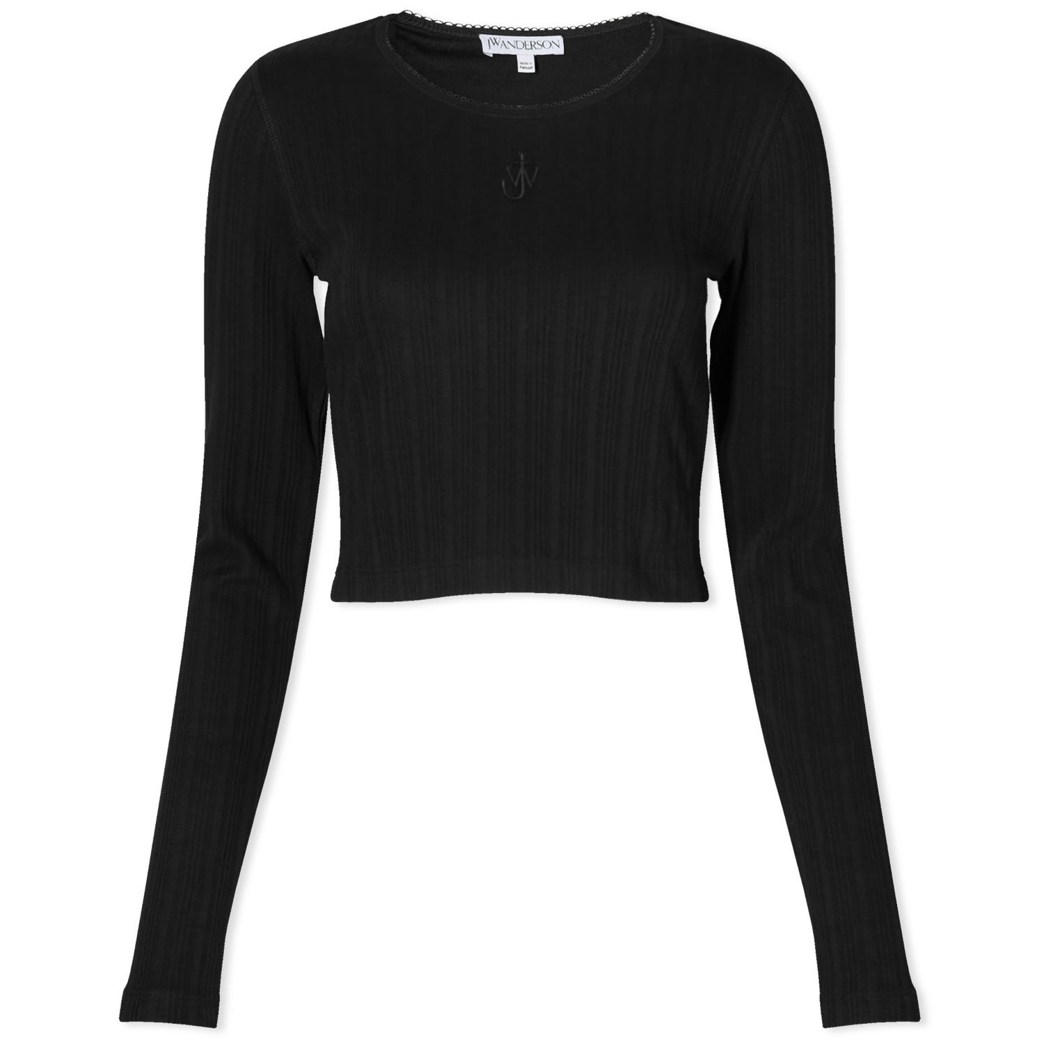 T-shirt JW Anderson Cropped Anchor Embroidered Top Sort | JO0211-PG1501-999, 0
