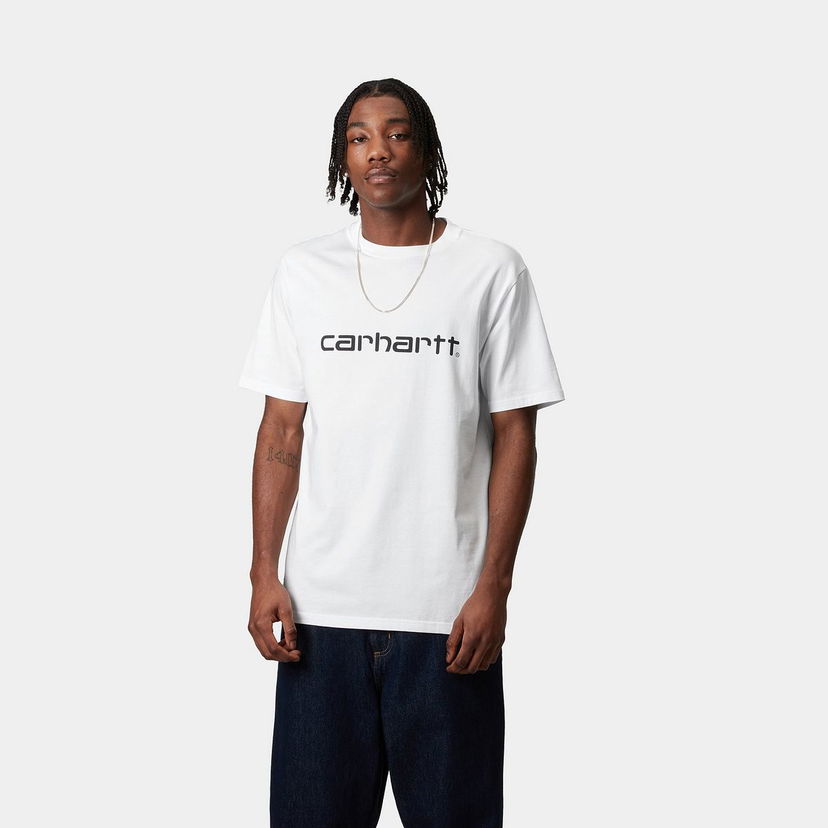 T-shirt Carhartt WIP Script Short Sleeve T-Shirt Hvid | I035700_8