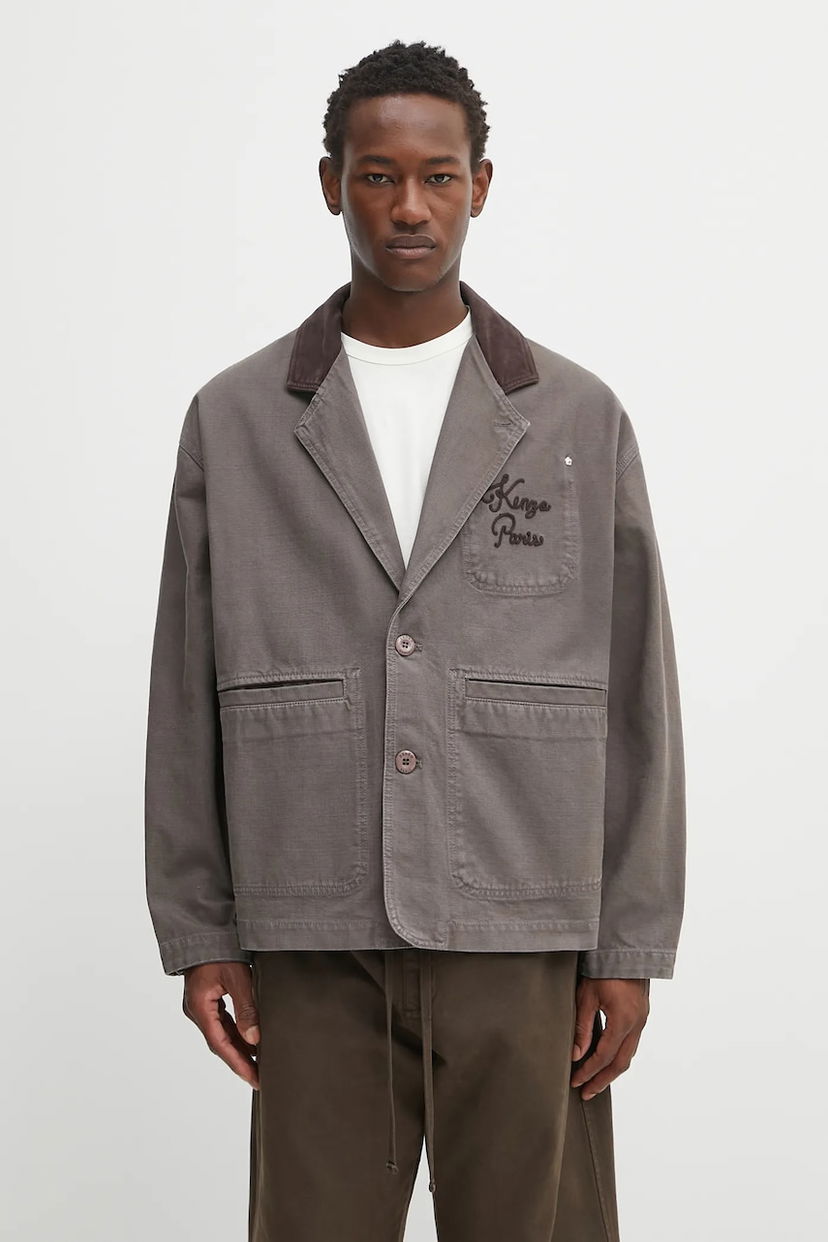 Jakke KENZO Kenzo Chainstitch Workwear Jacket Grå | FF65VE2349GU