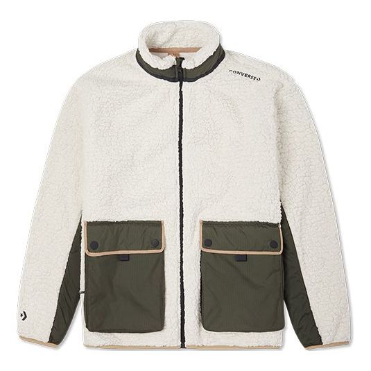Jakke Converse Converse Retro Contrast Stitch Sherpa Jacket Hvid | 10021937-A05