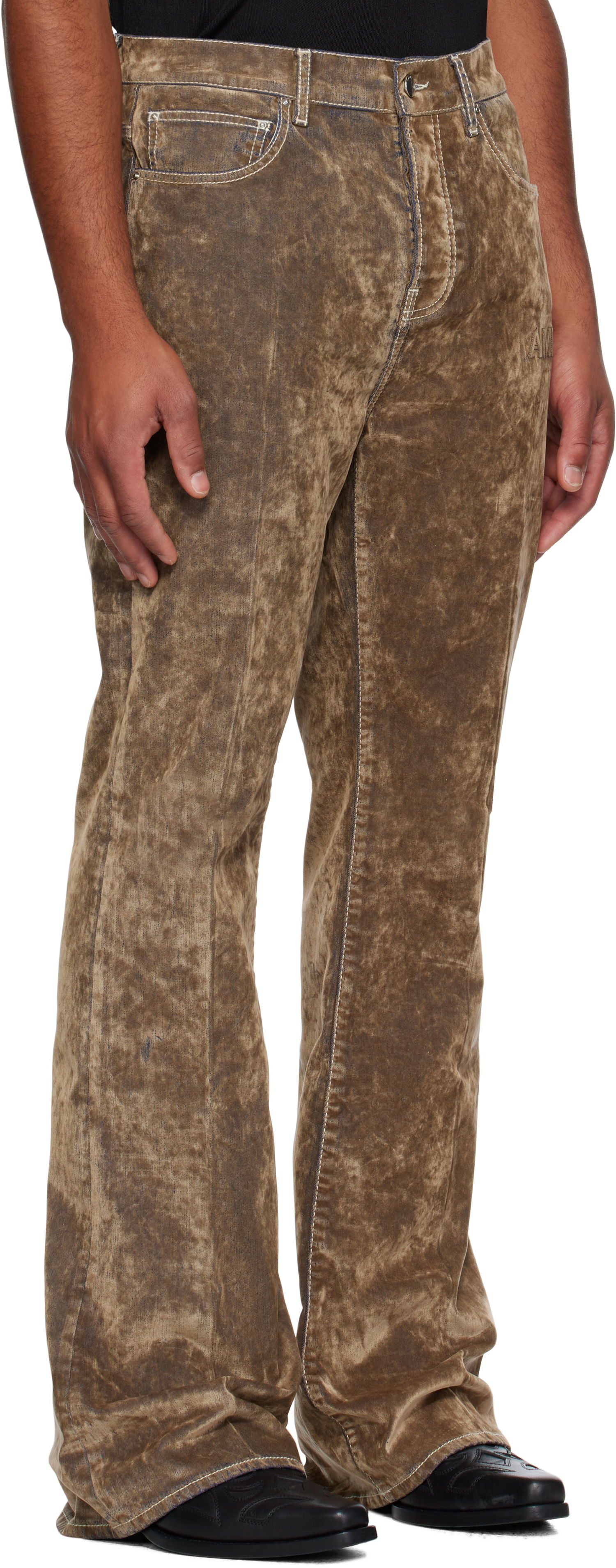 Jeans AMIRI AMIRI Velvet Flare Jeans Brun | AMDNFR1027, 1