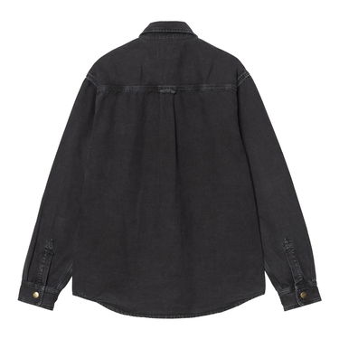 Skjorte Carhartt WIP Black Stone Dyed Shirt Jacket Sort | I033767_42, 4