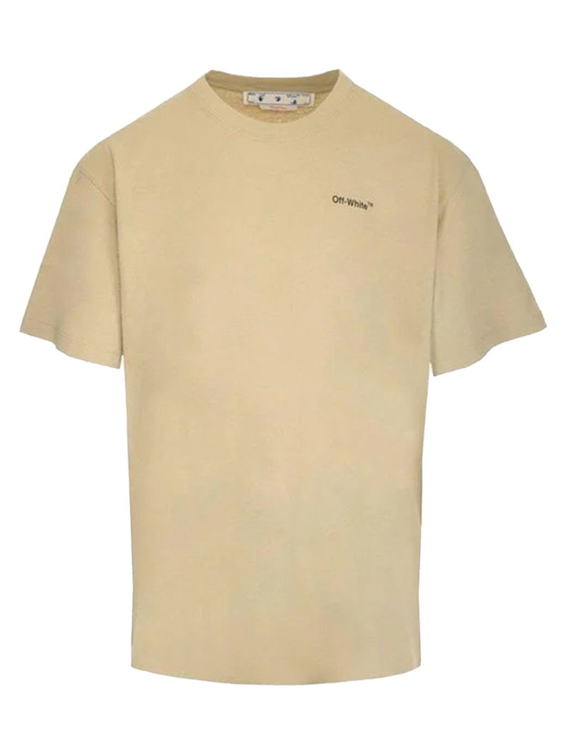 T-shirt Off-White Caravaggio Saint Jerome Writing Arrows Slim T-Shirt Beige/Black/White Beige | OMAA027S22JER0051710, 0