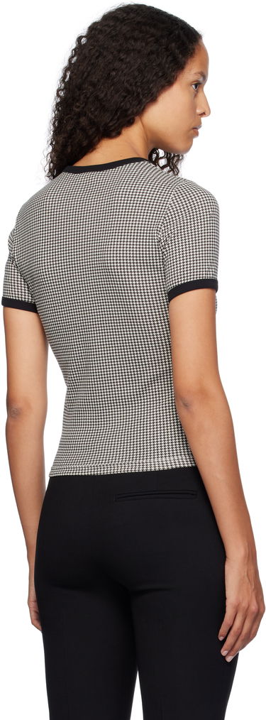 T-shirt Courrèges Contrast Houndstooth Slim T-Shirt Sort | 324JTS017JS0167, 2