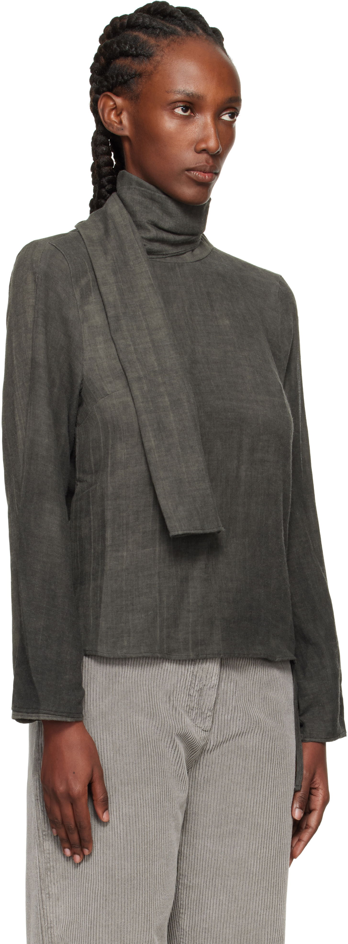 Skjorte OUR LEGACY Virtuous Draped Neck Blouse Grå | W4252VD, 1