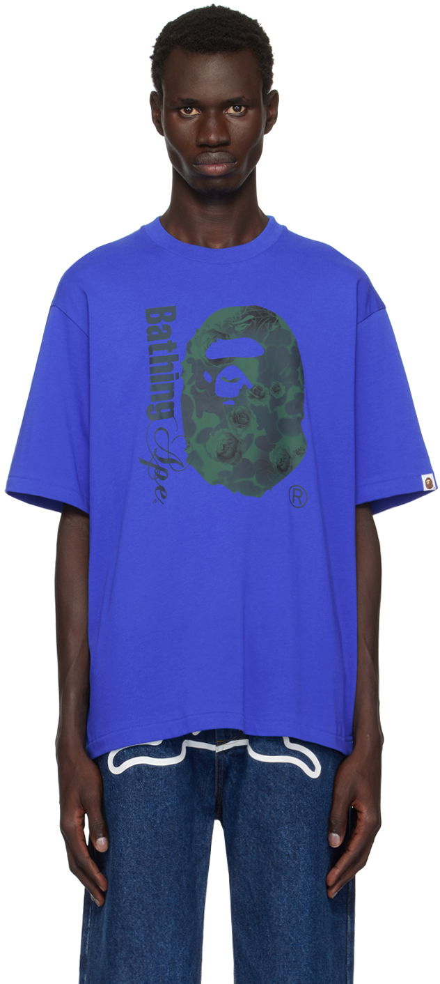 T-shirt BAPE Floral Camo Relaxed Fit T-shirt Blå | 001TEK801315M