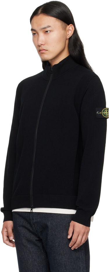 Sweatshirt Stone Island Stone Island Stretch RWS Wool Zip-Up Sweatshirt Sort | K2S15 5100062 S00A1, 3