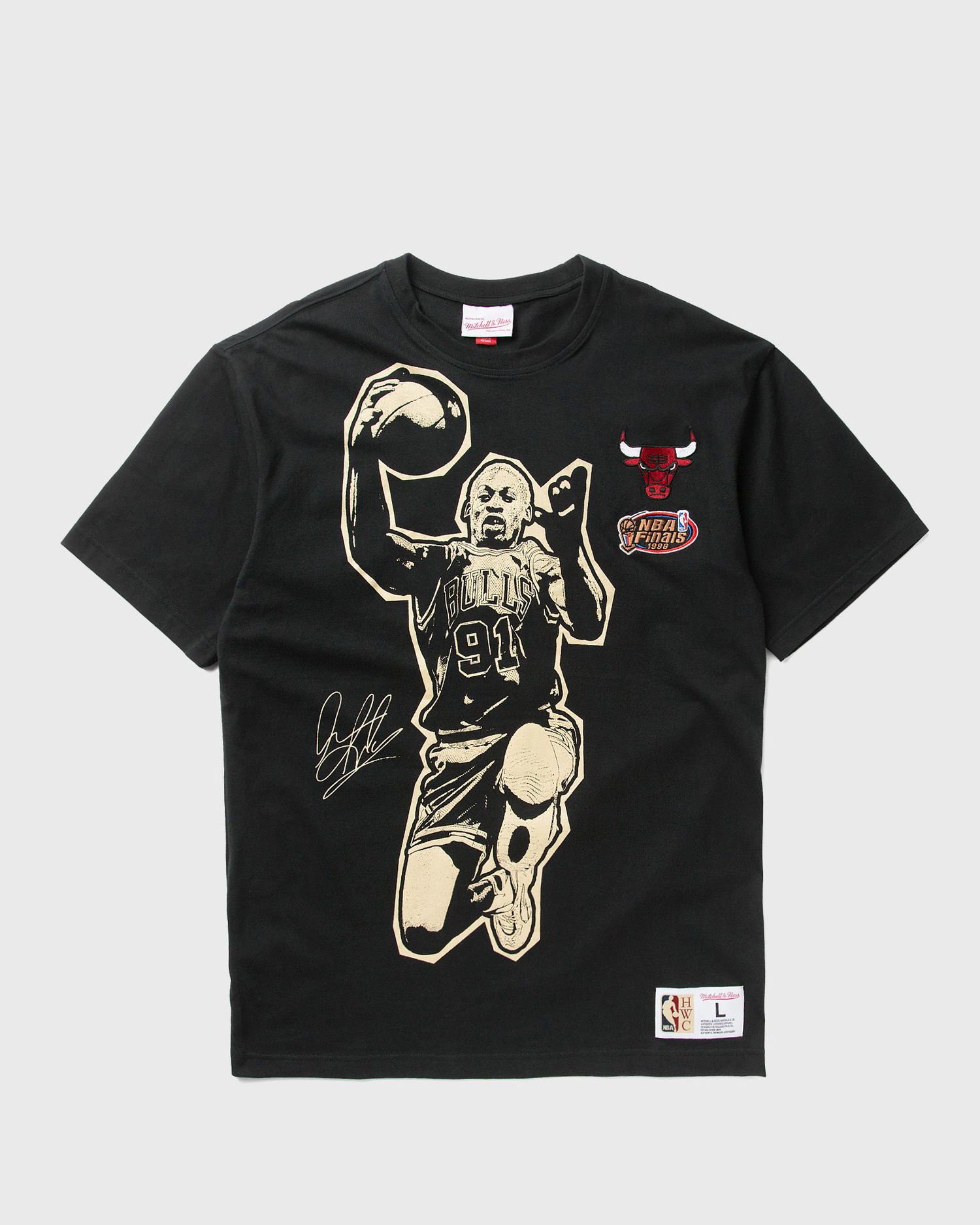T-shirt Mitchell & Ness Mitchell & Ness Chicago Bulls Dennis Rodman Blockbuster Vintage Logo T-Shirt Sort | NN12306-CBUBLCK, 0