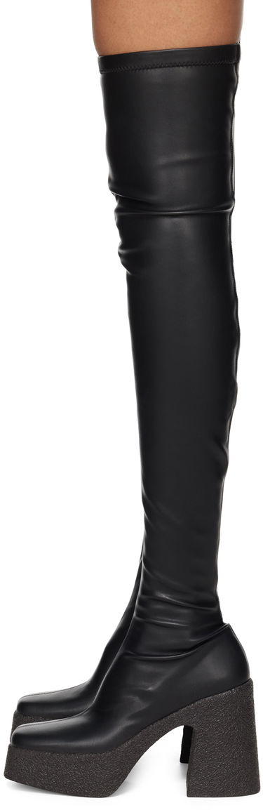 Sneakers og sko Stella McCartney Stella McCartney Skyla Thigh-High Platform Boots Sort | 596408W1CV0, 2