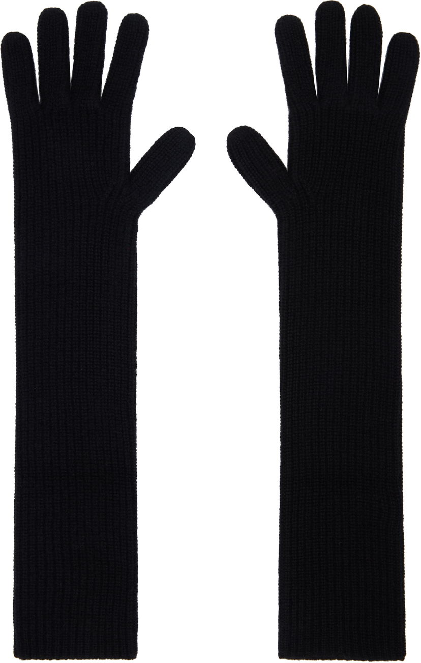 Handsker Loulou de Saison Loulou de Saison Milos Cashmere Long Gloves Sort | MILOS