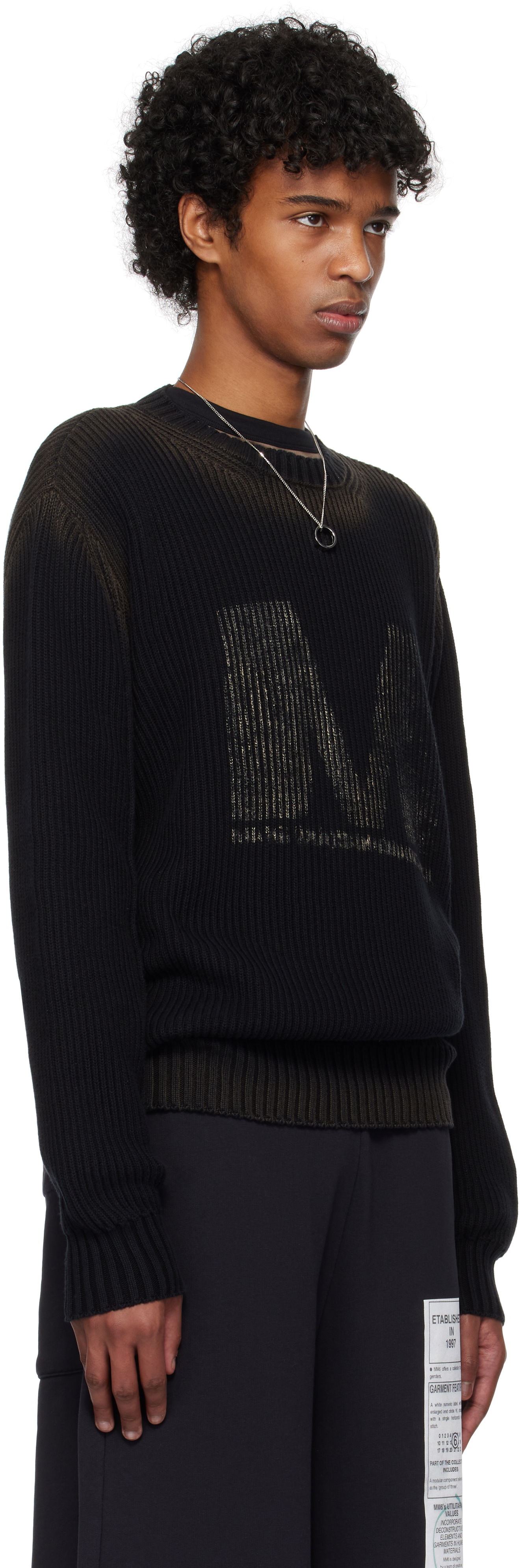 Sweater Maison Margiela MM6 Maison Margiela Crewneck Sweater Sort | SH0HL0024 M13079, 1