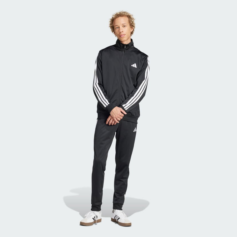 Træningsdragt adidas Performance Sportswear Basic 3-Stripes Tricot Track Suit Sort | JI8858