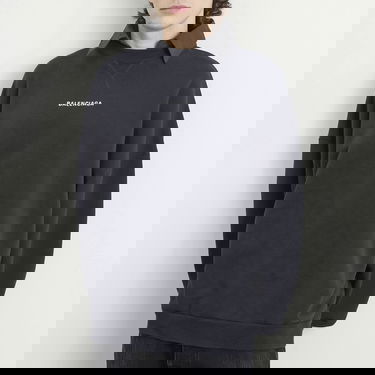 Sweatshirt Balenciaga Logo Layered Collar Sweatshirt Mørkeblå | 850363-TTVJ2-1569, 5