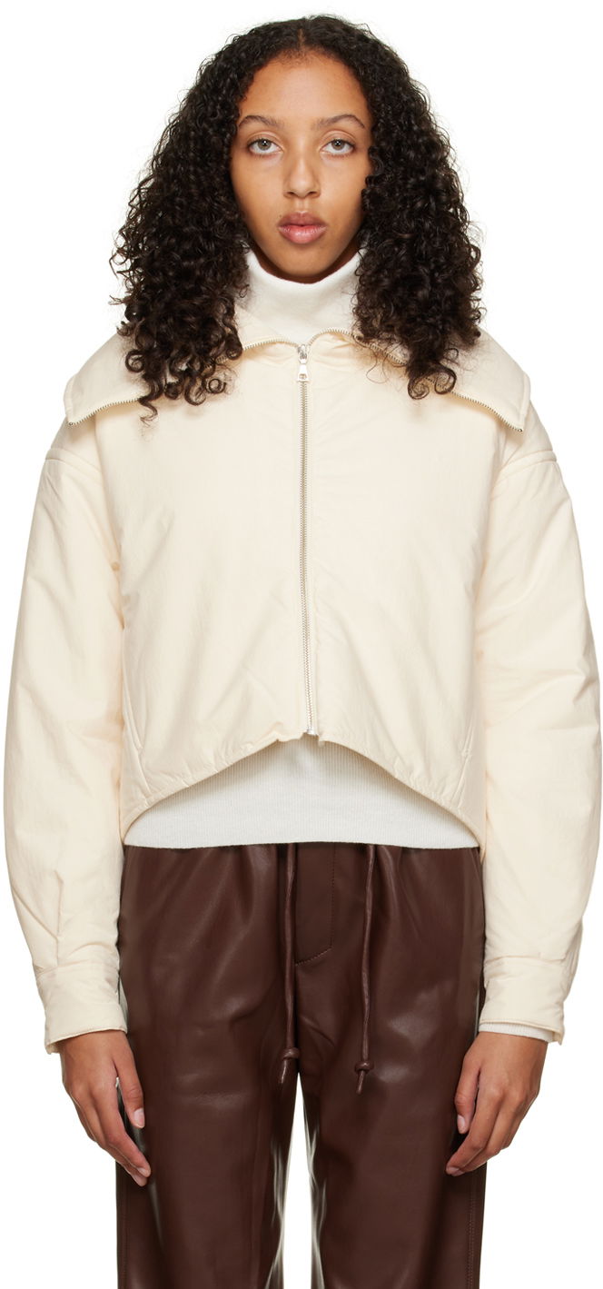 Puffer jakke John Elliott Cropped Puffer Jacket Hvid | WH247F71142S