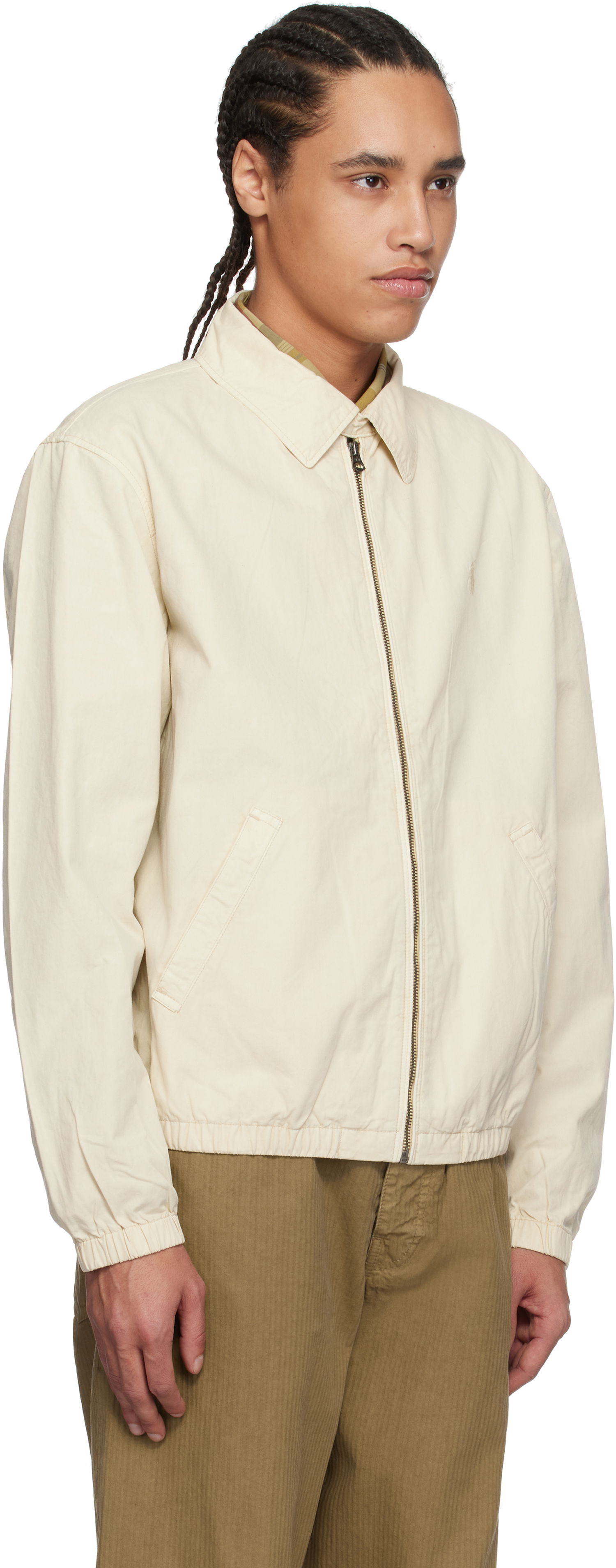 Vindjakke Polo by Ralph Lauren Ralph Lauren 'The Bayport' Mineral-Dyed Poplin Bomber Jacket Hvid | 710961831002, 1
