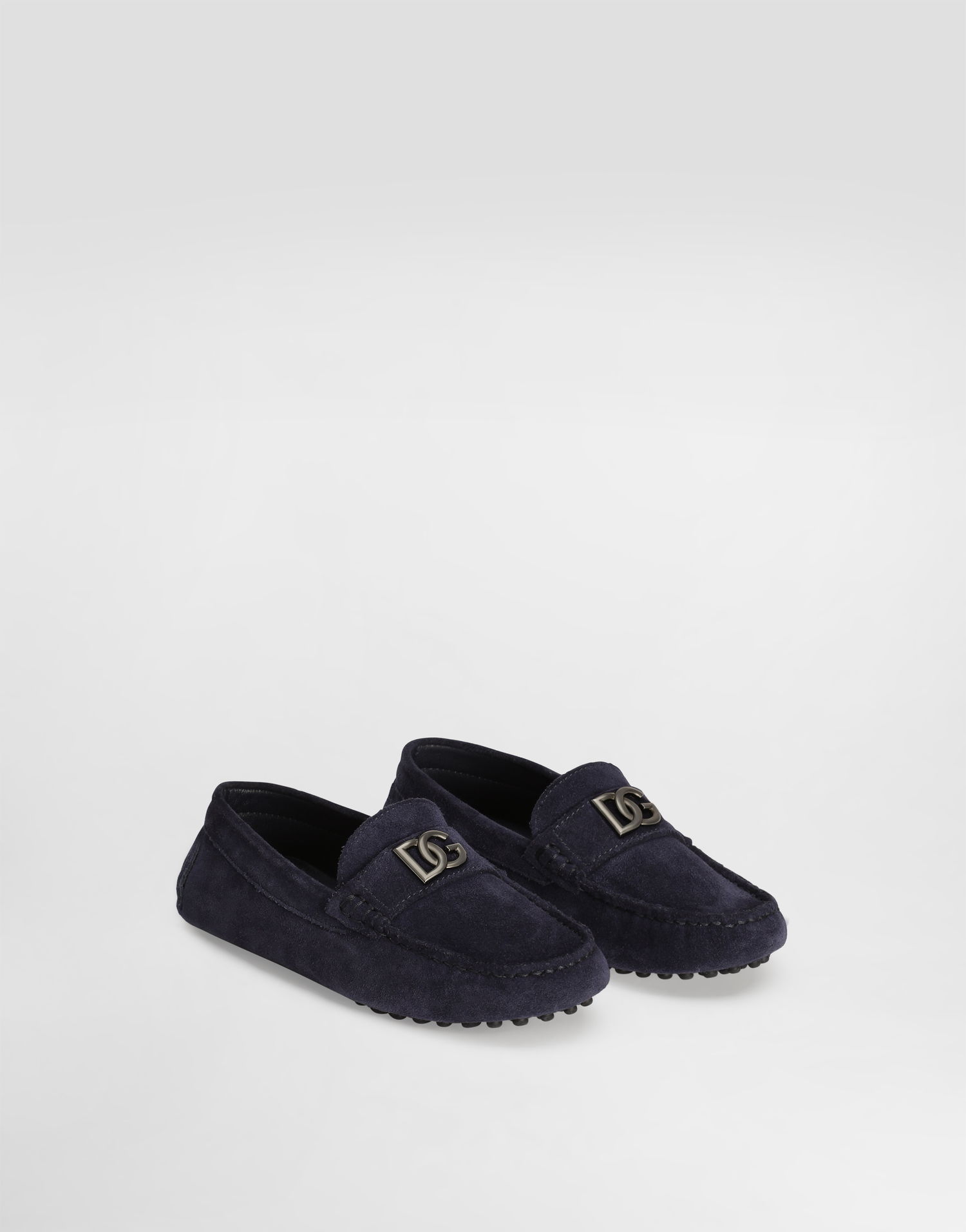 Tilbehør Dolce & Gabbana Dolce & Gabbana Suede Loafers With Logo Mørkeblå | DA5268A12508H669, 1