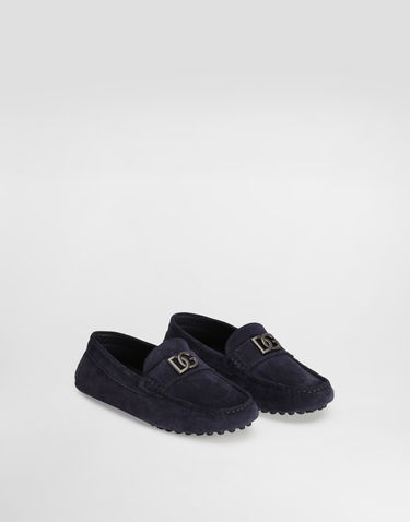 Tilbehør Dolce & Gabbana Dolce & Gabbana Suede Loafers With Logo Mørkeblå | DA5268A12508H669, 1