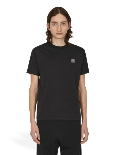 T-shirt Stone Island Garment Dyed Logo T-Shirt Sort | MO101523757 A0029