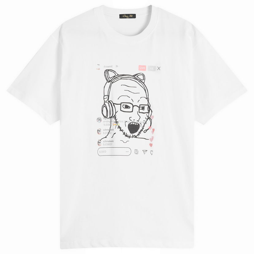 T-shirt Dime Dime Live Graphic T-Shirt, Size Large Hvid | DIMEFA2566WHT