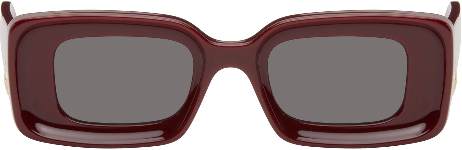 Solbriller Loewe Loewe Rectangular Sunglasses Bourgogne | LW40101IW4666A 192337214158, 0