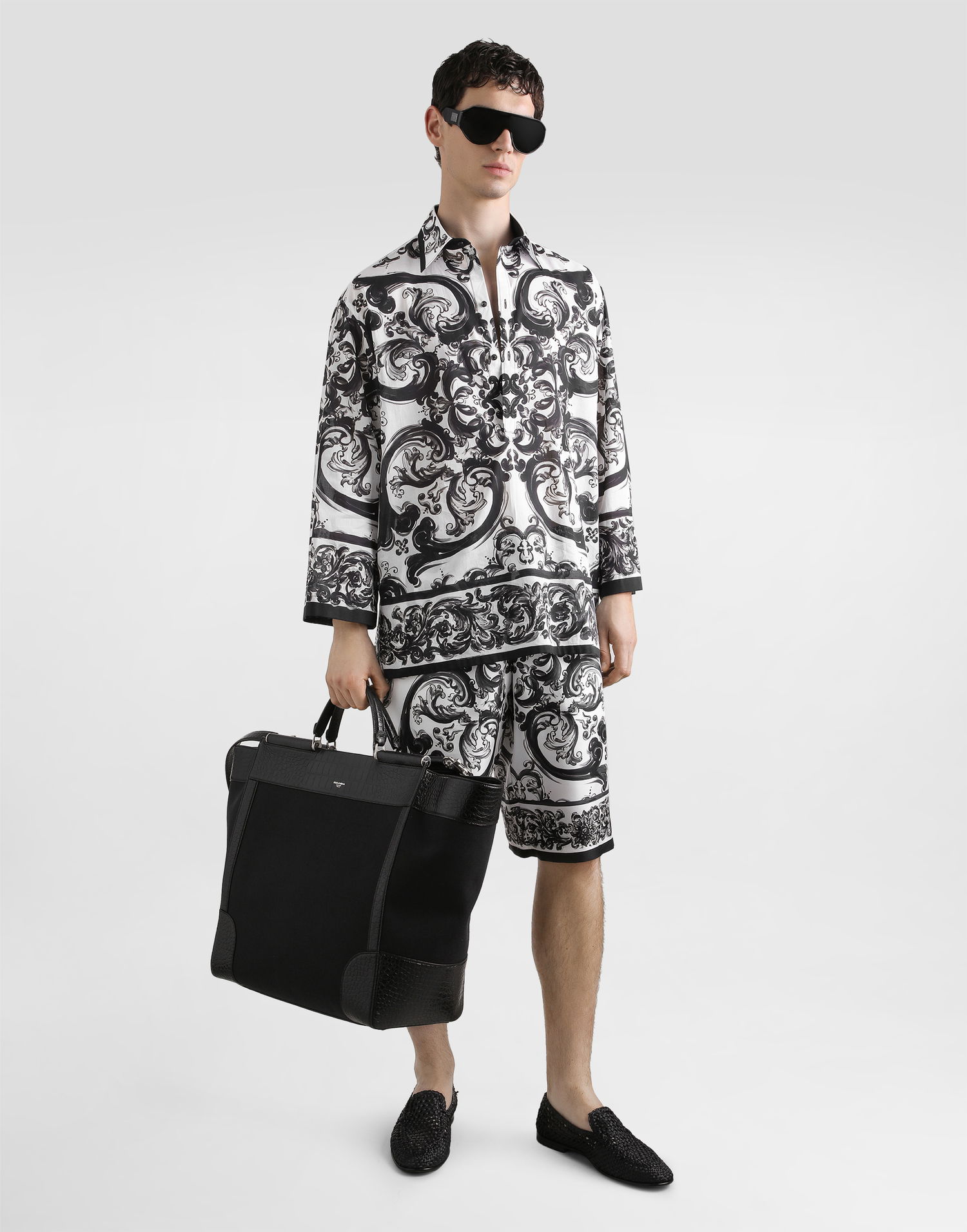 Shorts Dolce & Gabbana Dolce & Gabbana Majolica Print Silk Twill Shorts Hvid | GV37ATHI1S6HX5DQ, 1