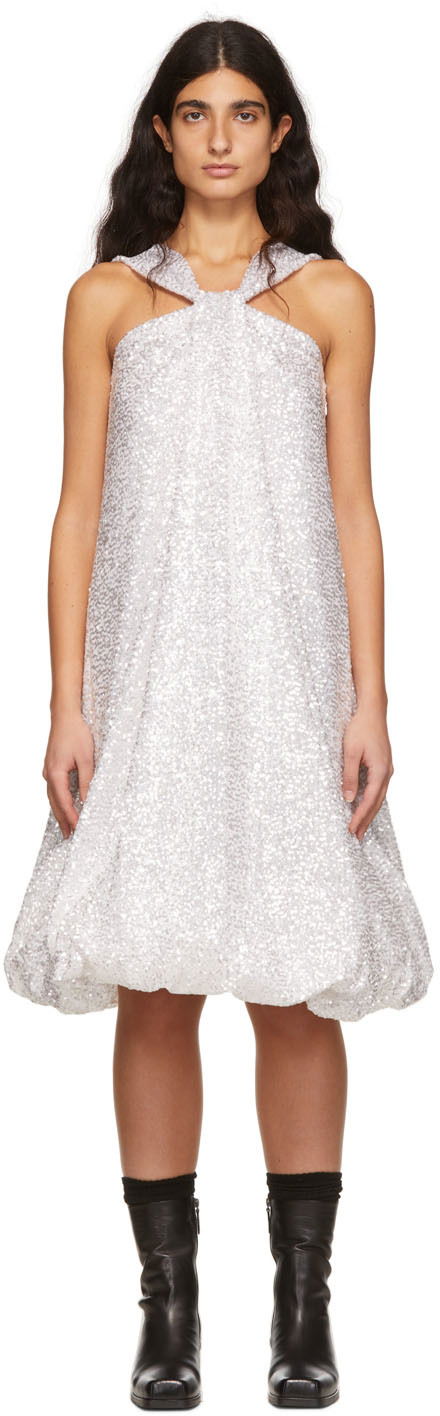 Kjole We11done We11done Sequin Bubble Dress Metalisk | WD-OP1-22-182-W-WH, 0