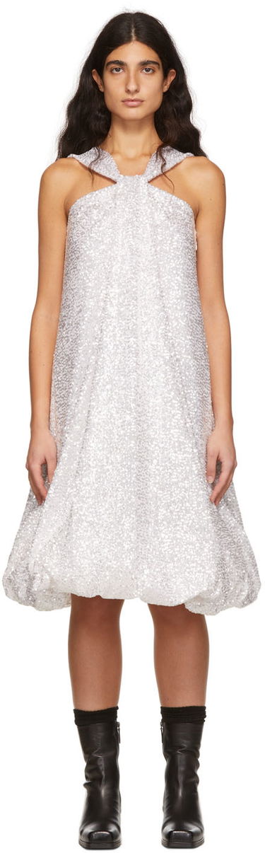 Kjole We11done We11done Sequin Bubble Dress Metalisk | WD-OP1-22-182-W-WH, 0