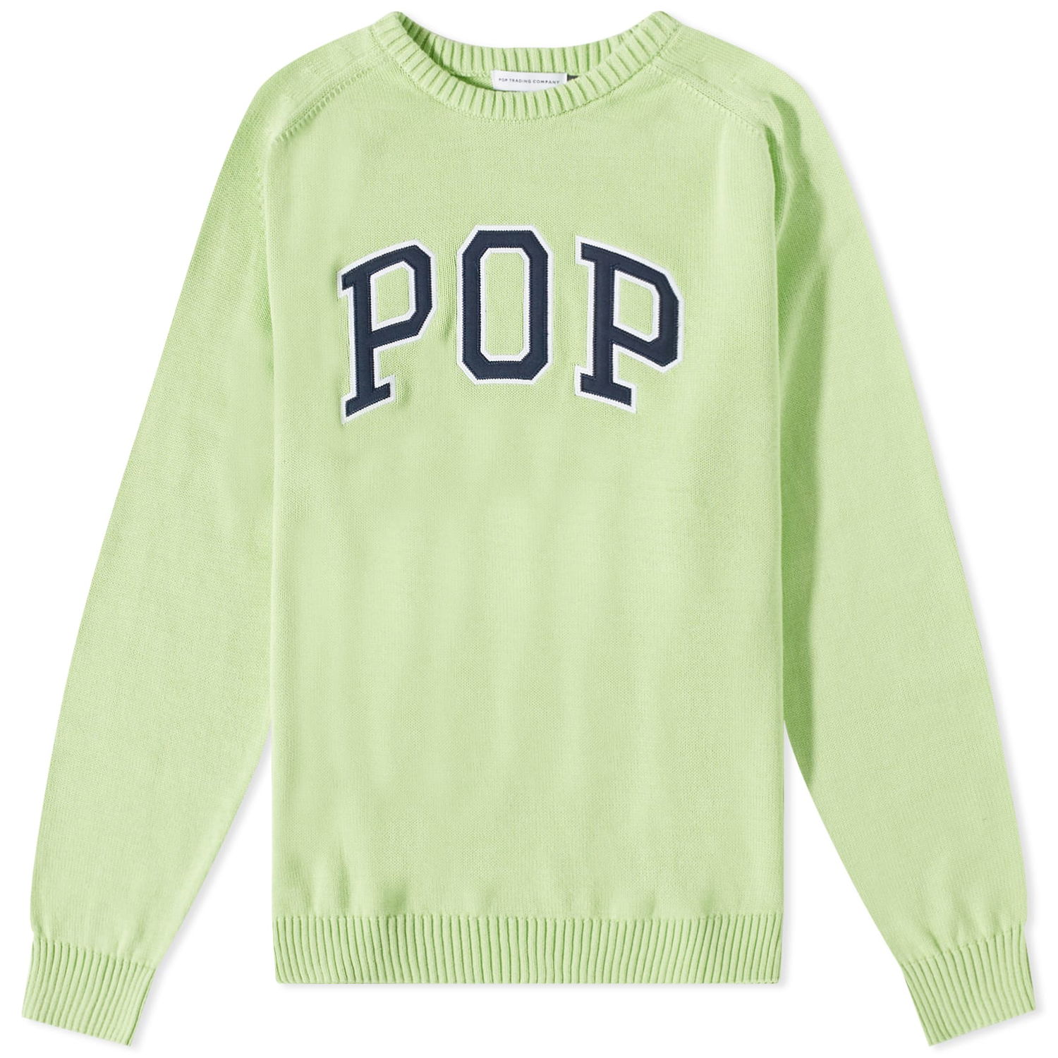 Sweater Pop Trading Company Arch Crewneck Grøn | POPSS23-06-003, 0