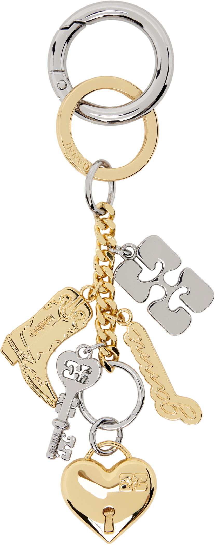 Nøgleringe GANNI GANNI Bou Multi Charm Keychain Metalisk | A6616