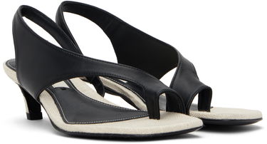 Tilbehør TOTEME TOTEME Leather Thong Heeled Sandals Sort | 252-WAS0201-LE0104, 3
