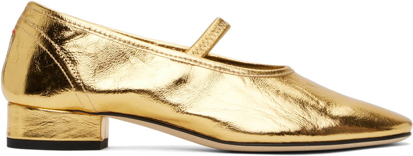 Skopleje Aeyde Aeyde Pippa Leather Ballerina Flats Metalisk | A11-FL-GLVR25RO126-SS25-902-068