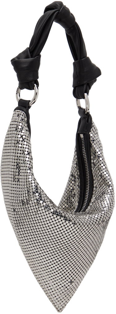 Håndtaske Amina Muaddi Mini Cameron Silver Metallic Shoulder Bag Metalisk | MINI CAMERON METAL MESH, 1