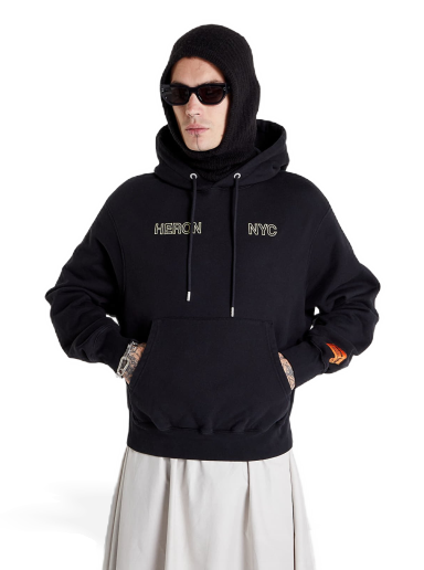 Sweatshirt HERON PRESTON HP Offroad Hoodie Sort | HMBB024F22JER0011019